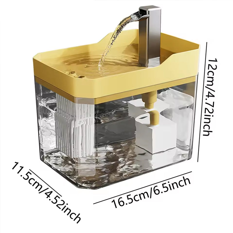 Automatic cat water fountain with filter, USB-powered, anti-dry & circular filtration.