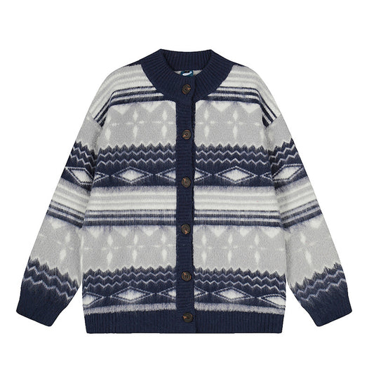 Sweater Women College Style Design Lazy Loose Knit Cardigan