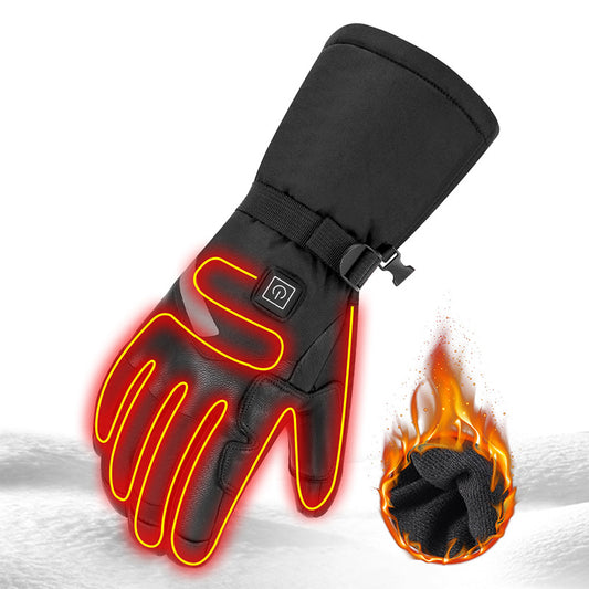 Sheepskin electric heating gloves motorcycle insulation intelligent touch screen outdoor skiing heating gloves