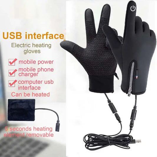 Heating gloves for outdoor cycling and skiing electric heating gloves with touch screen protection