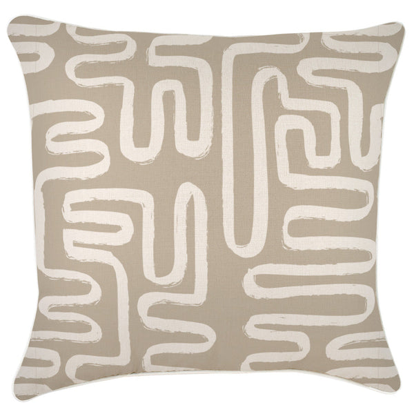 Cushion Cover-With Piping-Maze Taupe-60cm x 60cm-0